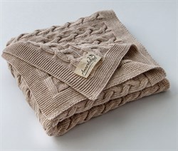 Детский вязаный плед Amarobaby Pure Love Косичка Какао