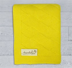 Детский вязаный плед Amarobaby Pure Love Ромбы Желтый