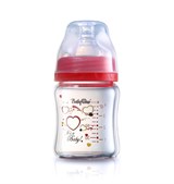 Стеклянная бутылочка BabyOno с широким горлышком (120мл)- красная